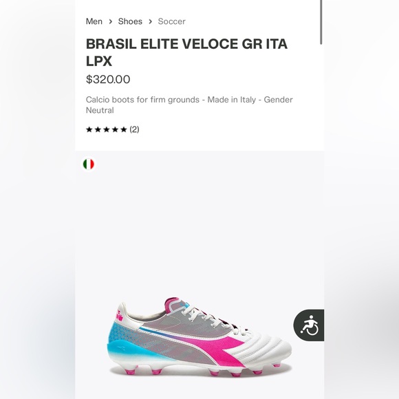Diadora Brazil Elite Veloce GR ITA LPX soccer cleats Italian Men’s 9.5 - Picture 2 of 6
